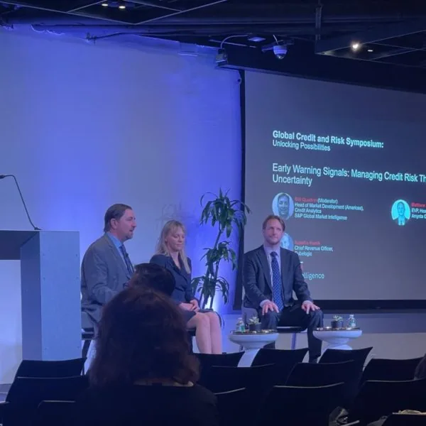 Natallia speaking at the Global Credit and Risk Symposium in NYC, 2022
